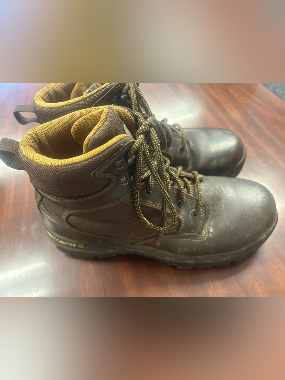 Carhartt Men's Size 9.5 Rugged Flex 6" Steele Toe Brown Lace Up Work Boot